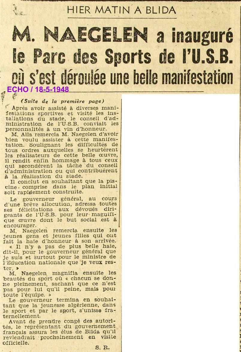 Les sportifs blidéens