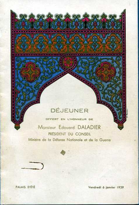palais d'ete du gouverneur,mustapha superieur,dejeuner en l'honneur de daladier